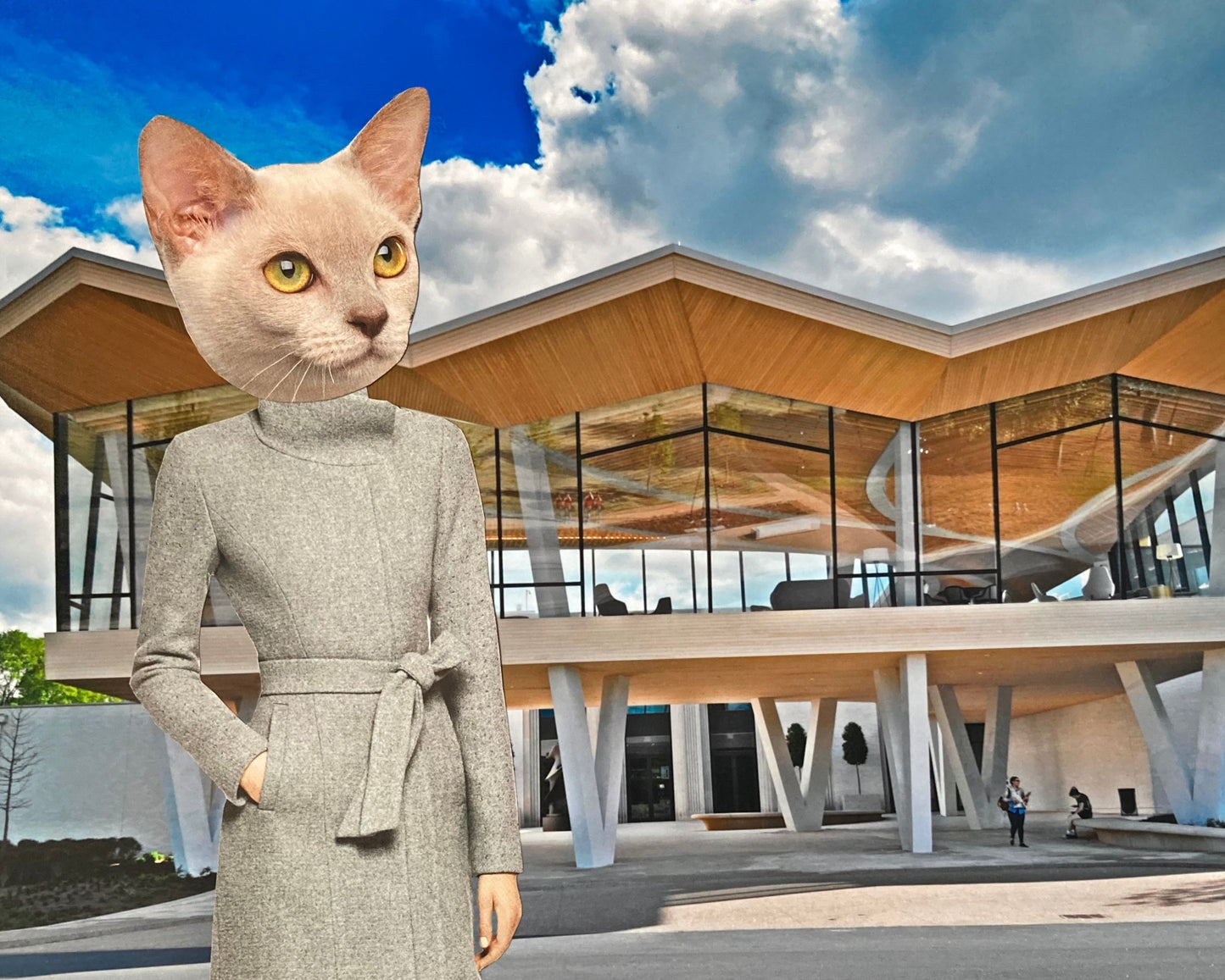 "Kitty Visits AMFA" Art Print