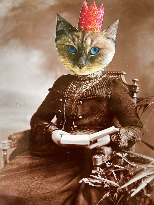 "Birthday Granny Gets a New Book" Art Print