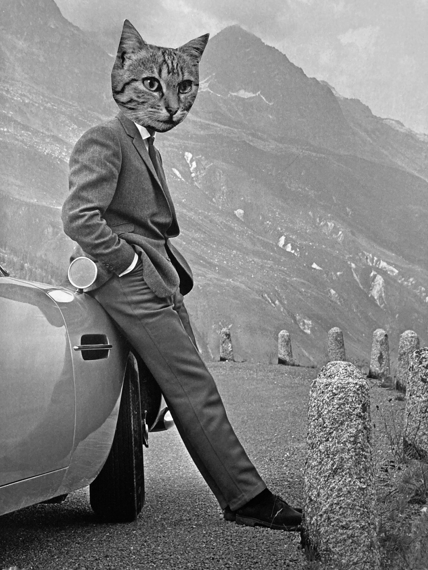 "Mr. Cool Cat and His Cool Car" Art Print