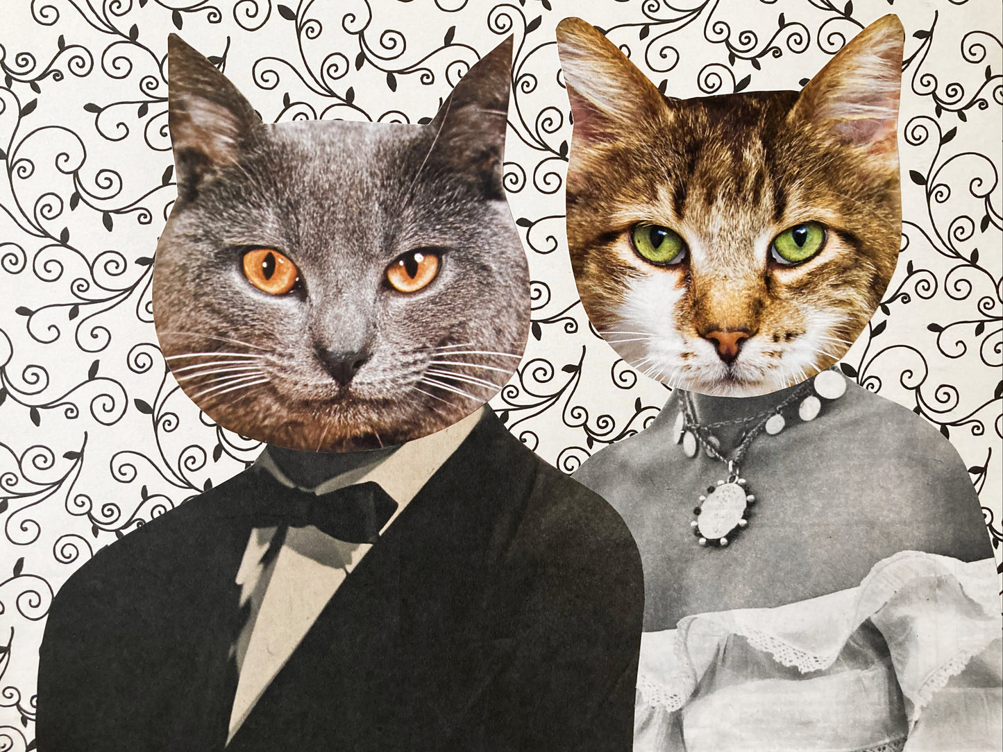 "Cute Cat Couple" Art Print