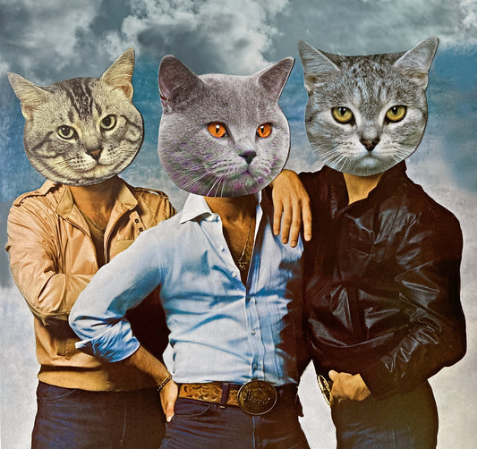 "Country Western Cats" Art Print