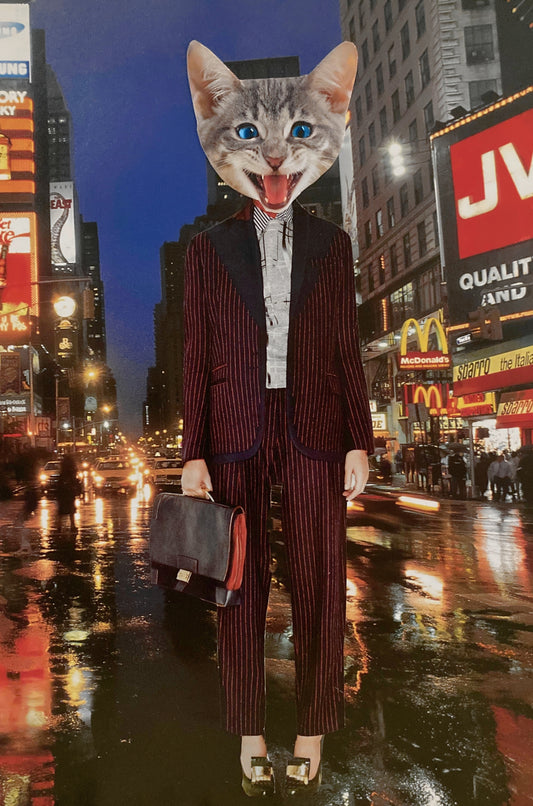 "Happy Cat in NYC" Art Print