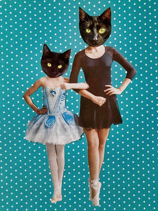 "Mommy and Me Dancing Kitties" Art Print
