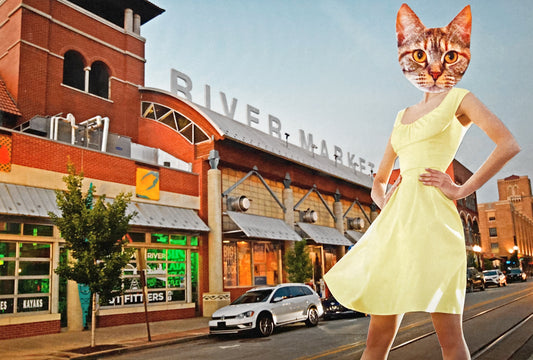 "Cat in the River Market" Art Print