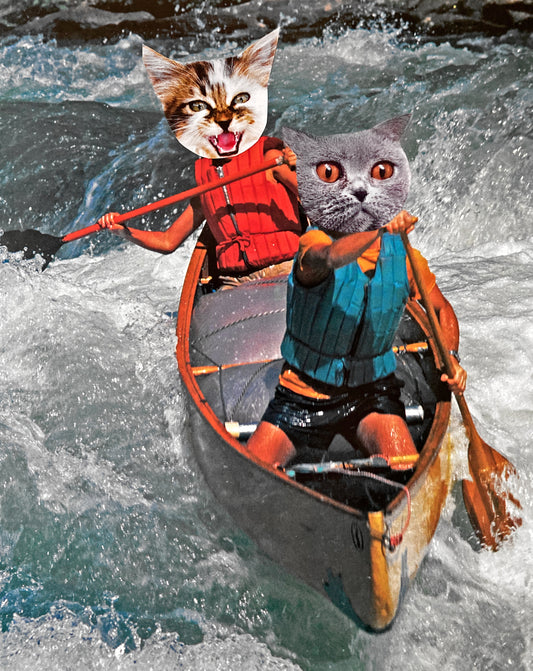 "Cats in a Canoe" Art Print